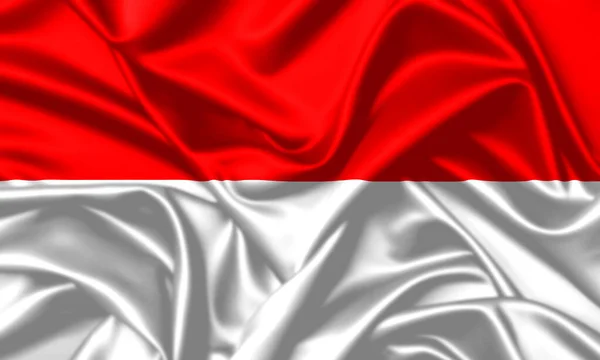 Indonesia waving flag close up silk texture background