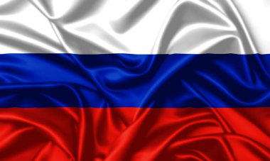 Rusya 'nın salladığı bayrak, saten desen arka planını kapatıyor