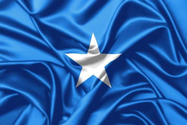 Somália Acenando Bandeira Close Cetim Textura Fundo — Fotografia de Stock