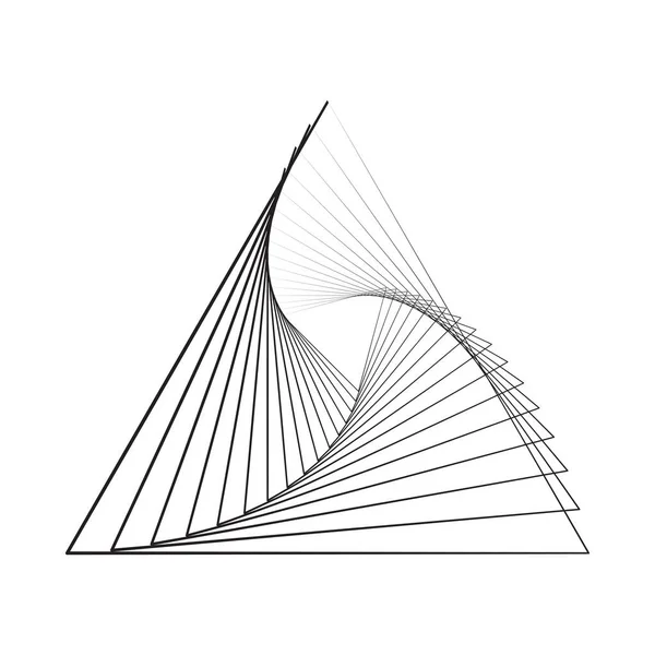 Design Prvek Trojúhelník Zakřivená Čára Tvar Abstraktní Geometrické Černé Barvy — Stock fotografie