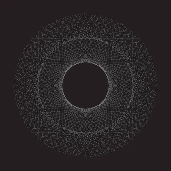 Cercle Forme Géométrique Abstraite Motif Élément Conception Sur Fond Noir — Photo