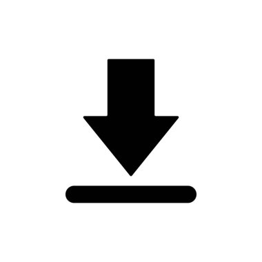 Vektör simgesi indiriliyor, beyaz arkaplanda izole edilmiş sembol yükle