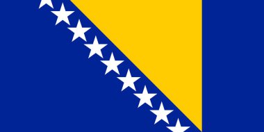 Bosna-Hersek bayrağının basit bayrağı, vektör illüstrasyonu