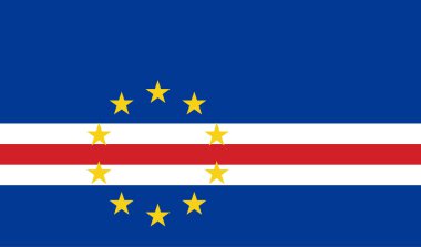 Cape Verde bayrağının basit sancağı, vektör illüstrasyonu
