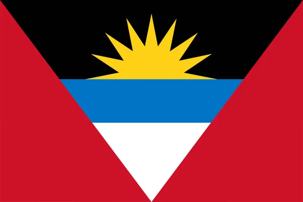 Einfaches Banner Der Flagge Von Amtigua Und Berbuda Vektorillustration — Stockvektor