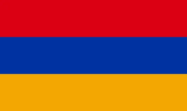 Die Armenische Nationalflagge Mit Der Offiziellen Armenischen Trikolore Die Flagge — Stockvektor