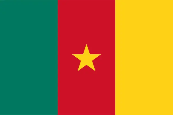 喀麦隆国旗的简单横幅 矢量图解 — 图库矢量图片