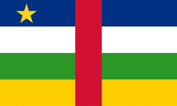 Resmi Renk Vektörü Illüstrasyonuyla Orta Afrika Cumhuriyeti Nin Ulusal Bayrağı — Stok Vektör