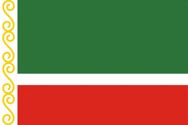 Jednoduchá Vlajka Čečenské Republiky Vektorová Ilustrace — Stockový vektor