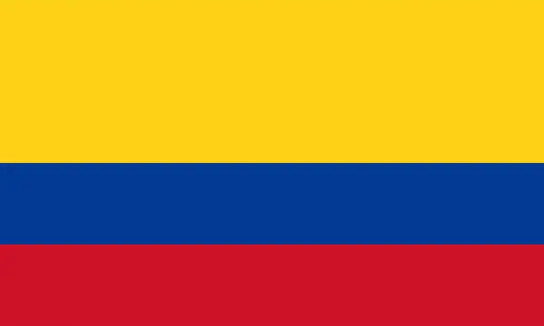 Die Kolumbianische Nationalflagge Mit Offizieller Trikolore Flagge Des Kolumbianischen Staates — Stockvektor