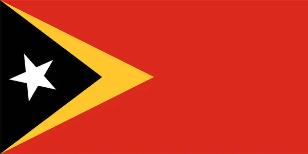 Bandiera Nazionale Timor Est Illustrazione Vettoriale Bandiera Democratica Della Repubblica — Vettoriale Stock