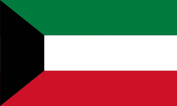 公式の色と正確な割合を持つクウェートの国旗 クウェートのベクター図 — ストックベクタ
