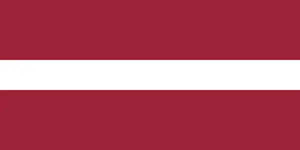 Letonya Nın Resmi Renklerle Doğru Oranlarla Ulusal Bayrağı Letonya Vektör — Stok Vektör