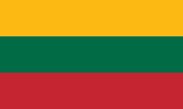 Die Litauische Nationalflagge Mit Den Offiziellen Farben Und Genauen Proportionen — Stockvektor