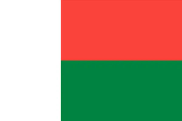 Flaga Narodowa Madagaskaru Oficjalnymi Kolorami Dokładnymi Proporcjami Flaga Madagaskaru Ilustracja — Wektor stockowy