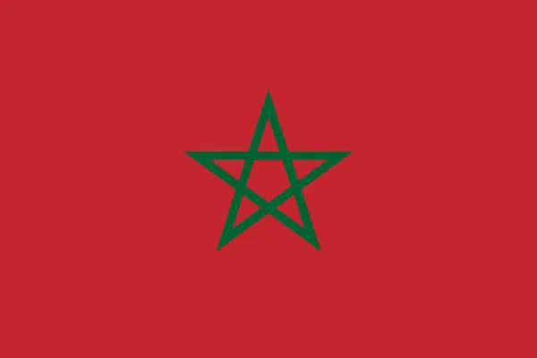 Marockos Nationella Flagga Med Officiella Färger Och Exakta Proportioner Marockos — Stock vektor