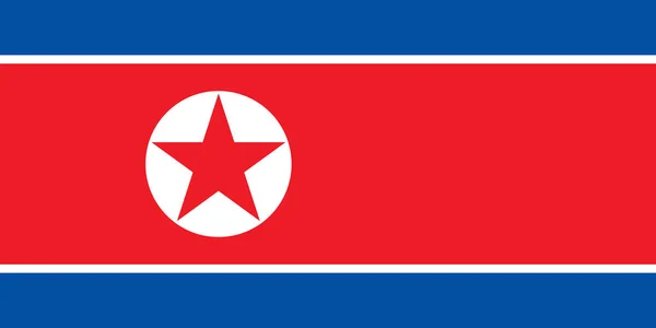 Nordkoreas Nationella Flagga Vektor Illustration Nordkoreas Flagga Med Officiell Färg — Stock vektor