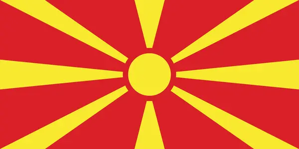 Den Nationella Flaggan För North Macedonia Vektor Illustration Flagga Norra — Stock vektor