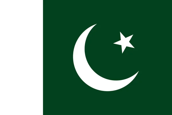 Національний Прапор Пакистану Векторні Ілюстрації Прапор Пакистану Офіційним Кольором Точною — стоковий вектор