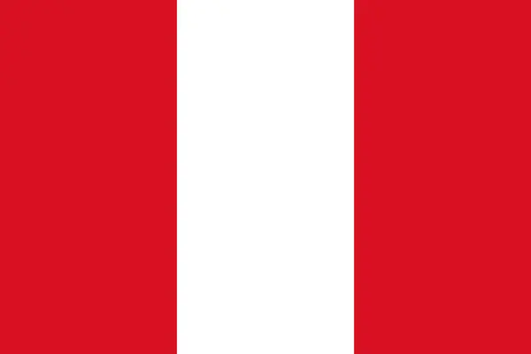 Peru Vektör Illüstrasyonunun Ulusal Bayrağı Resmî Renk Orantılı Peru Bayrağı — Stok Vektör