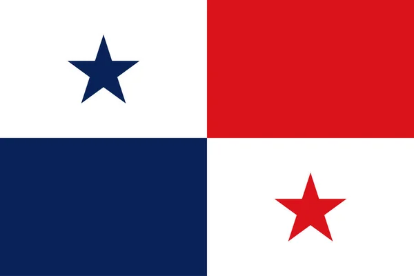 Bandiera Nazionale Panama Vettoriale Illustrazione Bandiera Panama Con Colore Ufficiale — Vettoriale Stock