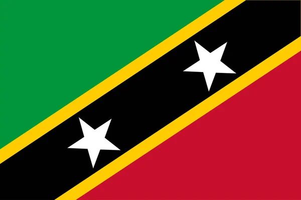 Bandiera Nazionale Saint Kitts Nevis Illustrazione Vettoriale Con Proporzione Originale — Vettoriale Stock