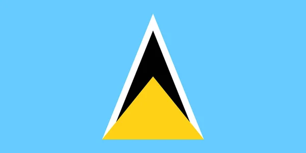 Saint Lucia Vektör Illüstrasyonunun Ulusal Bayrağı Saint Lucia Bayrağı Resmi — Stok Vektör