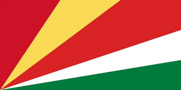 Die Nationalflagge Der Seychellen Zivil Und Staatsflagge Der Seychellen Mit — Stockvektor