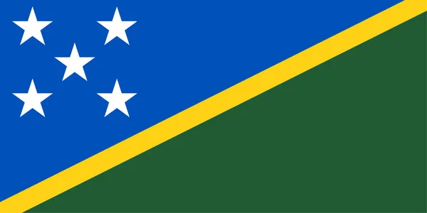 Nationale Vlag Van Salomonseilanden Vector Illustratie Burgerlijke Staatsvlag Van Salomonseilanden — Stockvector