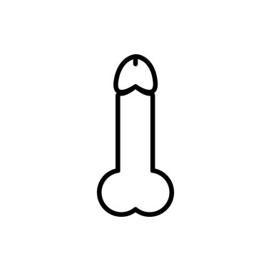 Outline erectile penis icon, Male body organ vector symbol