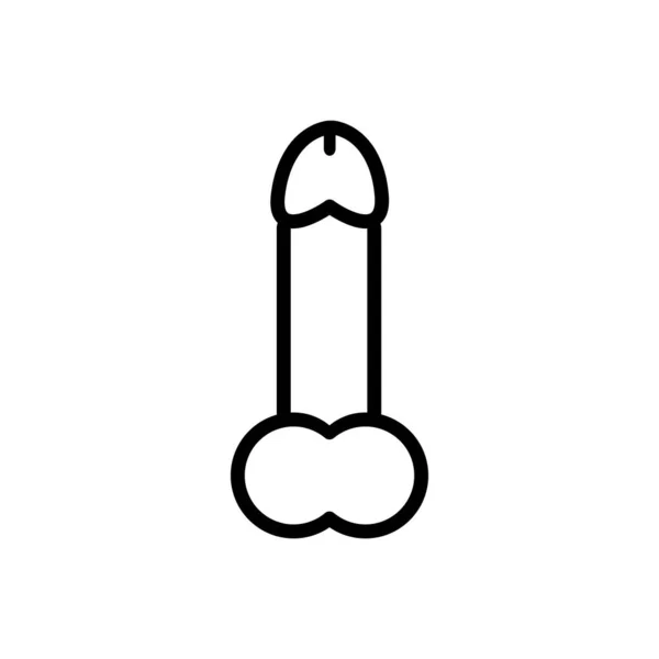 Outline Erectile Penis Icon Male Body Organ Vector Symbol —  Vetores de Stock