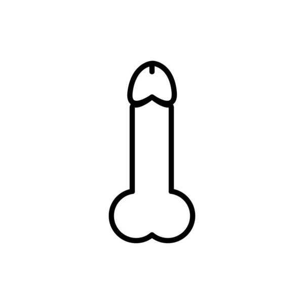 Outline erectile penis icon, Male body organ vector symbol