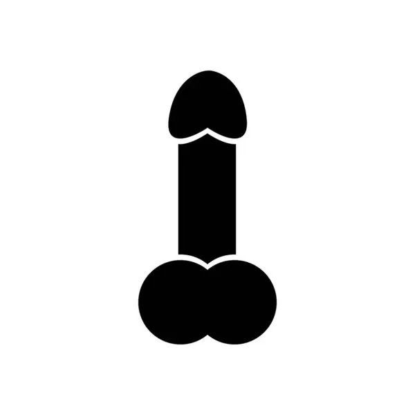 Erectile Penis Icon Male Body Organ Vector Symbol —  Vetores de Stock