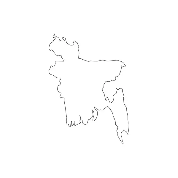 Bangladesch Linienkarte Auf Weißem Hintergrund — Stockvektor