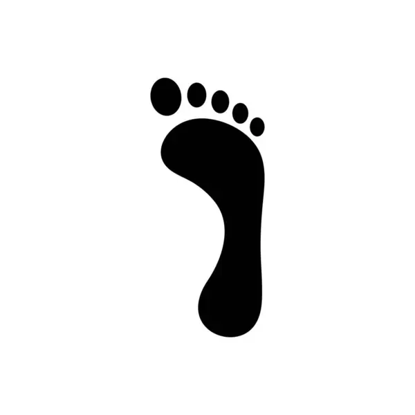 脚印扁平图标 白色背景上孤立的妇女脚印矢量符号 — 图库矢量图片