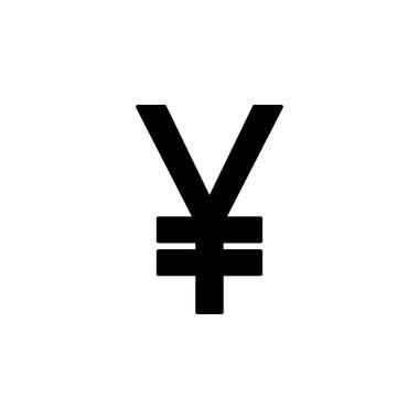 Japon Yen vektör işareti, yen simgesi beyaz arkaplanda izole