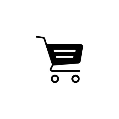 Alışveriş arabası vektör düz simgesi