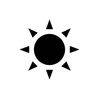 Güneş vektör simgesi izole edilmiş beyaz arkaplan