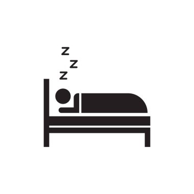Erkeğin sembolü bir yatakta uyumak, sözleşmeli uyku tabelası.