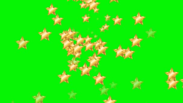 Fountaining Golden Stars Falling Green Screen Background Celebration Concept Video — Stock Video