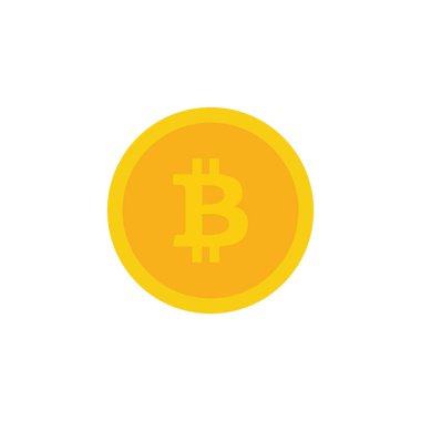 Beyaz arkaplanda bitcoin simgesi