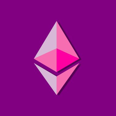 Kripto para birimi Ethereum pembe elmas renk logosu