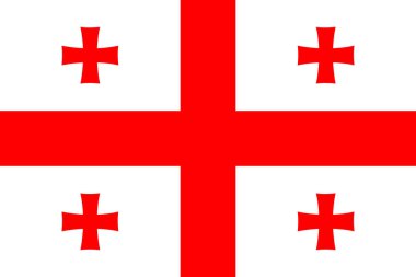 Resmi renkler ve doğru oranlarda Gürcistan bayrak vektör ilüstrasyonu