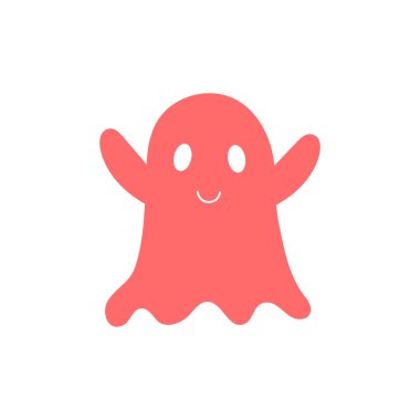 Beyaz arkaplanda şirin bir Hayalet simgesi