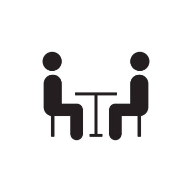 Beyaz arkaplanda masa toplantısı simgesi