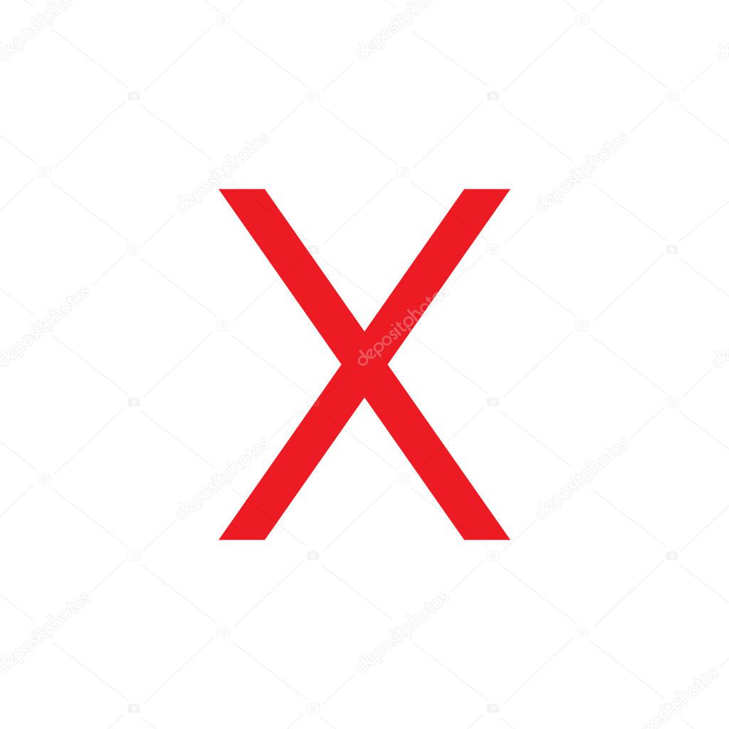 Disease x symbol on white background