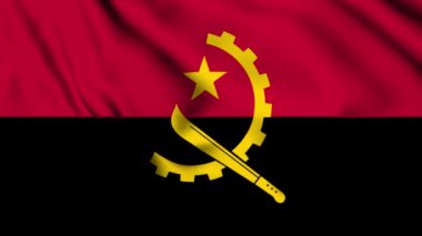 Angola 4K animasyon videosu sallıyor. Angola 'nın dalgalanan bayrağı kusursuz döngü animasyonu