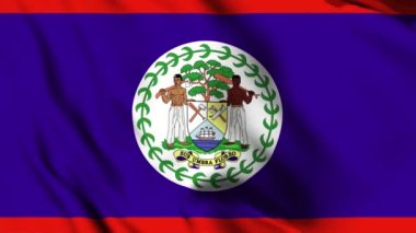 Belize bayrak sallama 4K animasyon videosu. Dalgalanan bayrağı kusursuz döngü animasyonuna dönüştür