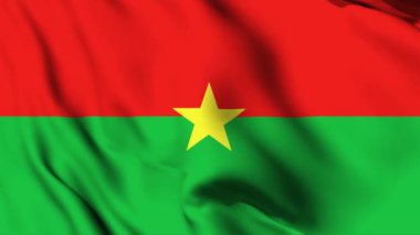 Burkina Faso 4K animasyon videosu sallıyor. Burkina Faso dalgalanan bayrak dikişsiz döngü animasyonu