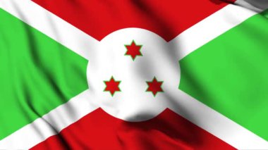 Burundi 4K animasyon videosu sallıyor. Burundi dalgalanan bayrak kusursuz döngü animasyonu